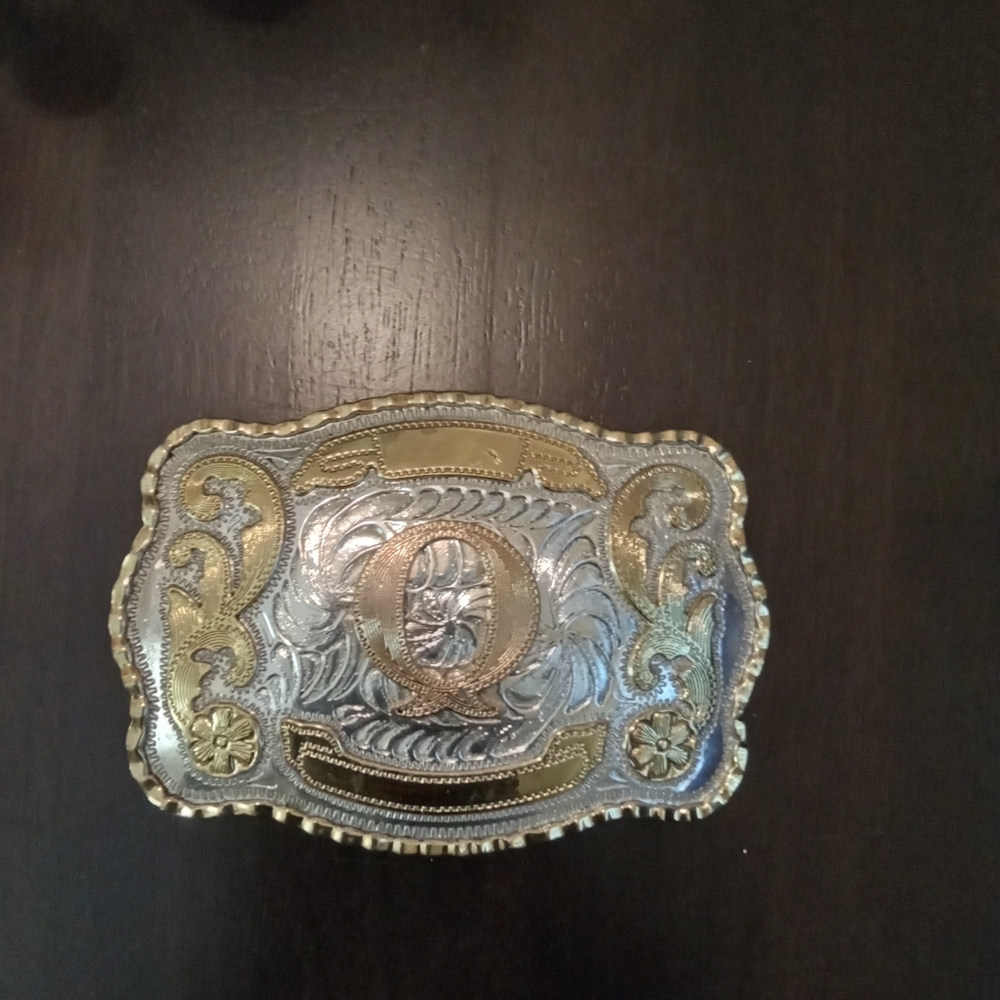 Silver and Gold Western Belt Buckle